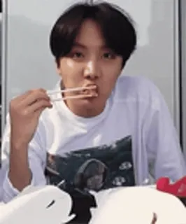 🤔 350123b2 J-Hope j-hope, 吃, 筷子, K-POP telegram sticker