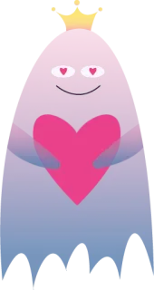 ❤️ 96c66938 monstruo, corazón, corona, amor, lindo, kawaii, rosa, morado, mancha whatsapp sticker