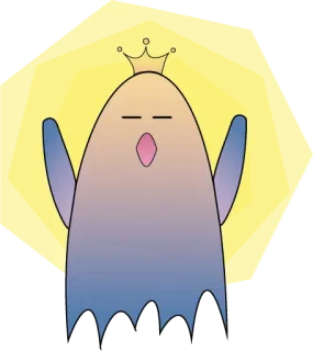 🌞 be07ef4f fantasma, corona, reina, lindo, dibujos animados, kawaii whatsapp sticker