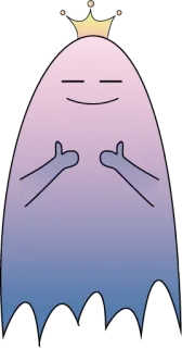 👍 ecf29bf9 fantasma, corona, pulgares arriba, dibujos animados, lindo, personaje, divertido whatsapp sticker