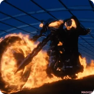 🌟 1987b12f Ghost Rider Призрачный гонщик, Marvel, Пламя, Мотоцикл, Супергерой, Антигерой, Адский огонь, Мститель telegram sticker