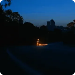 🌟 957c1903 Ghost Rider мотоцикл, Призрачный гонщик, пылающий череп, Marvel, персонаж комиксов, ночь telegram sticker