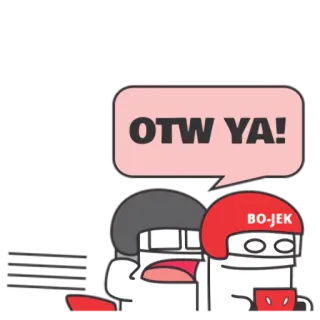 🏃 516a6278 OTW YA! OTW, Bo-Jek, Dalam perjalanan, Kartun, Karakter telegram sticker