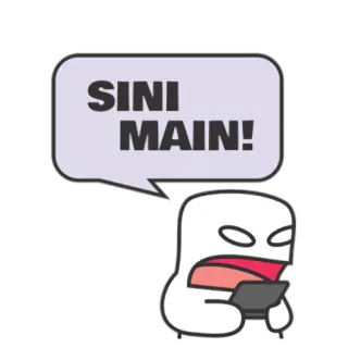🎮 5e345154 SINI MAIN! kartun, teks, permainan, undangan telegram sticker