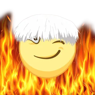 😉 128c808d emoji, winking, smiling, fire, flames, cartoon telegram sticker