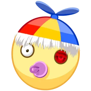 👶 1dbef733 baby, pacifier, face, propeller hat, emoji, cartoon telegram sticker