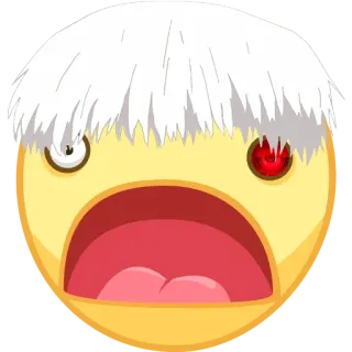😦 262e498e Ken Kaneki Tokyo Ghoul anime, manga, tokyo ghoul, kaneki, ken kaneki, ghoul, emoji, face telegram sticker