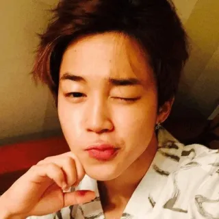 🙄 760b2586 Jimin kpop, jimin, singer, winking, selfie, asian, cute telegram sticker