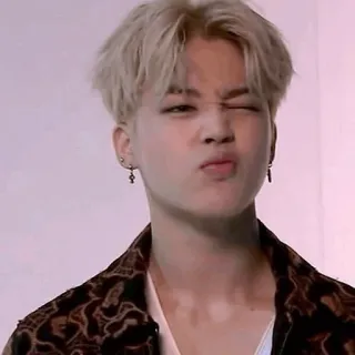 😒 99966e2e Park Jimin jimin, kpop, singer, male, person, blond hair, wink telegram sticker