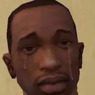 🌟 44006e70 CJ Grand Theft Auto: San Andreas triste, piangere, videogame, GTA, Grand Theft Auto, CJ, San Andreas whatsapp sticker