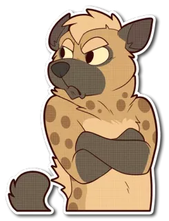 🤨 134363de Hyena, Binatang, Furry, Kartun, Stiker whatsapp sticker