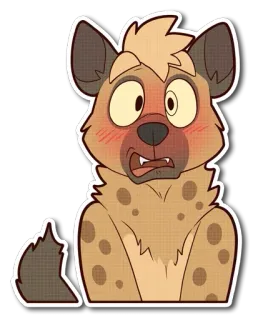 😋 27207c7c hyena, kartun, hewan, mamalia, berbulu, stiker whatsapp sticker