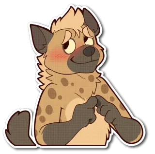 😚 835e1e05 Kartun, Karakter, Mamalia, Hyena, Furry, Antropomorfik whatsapp sticker