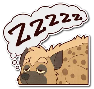 🤪 903e6535 ZZZZZ hyena, mengantuk, tidur, kartun, lelah, zzz whatsapp sticker