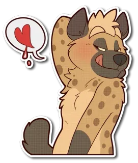 😏 a0cdfffb hyena, kartun, hewan, imut, hati, cinta whatsapp sticker