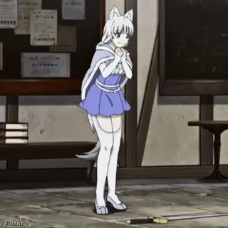 ☺️ 2d9bd866 アニメ, 女の子, 狼, 白髪, ドレス, キャラクター, かわいい, 可愛い, 立っている telegram sticker