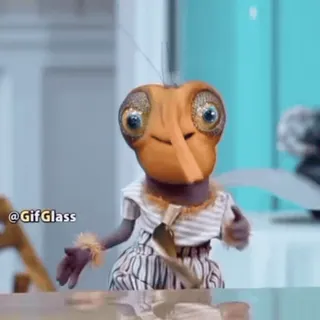 💃 52581f93 @Gif Glass animacja, kukiełka, owad, postać whatsapp sticker