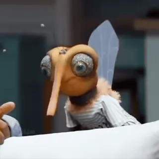 😦 dac7ca7f komar, owad, kukiełka, kreskówka, mucha, robak whatsapp sticker