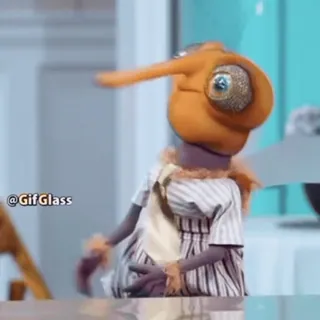 🕺 e0800162 GifGlass kukiełka, animowany, stworzenie, kreskówka, śmieszne, gifglass whatsapp sticker