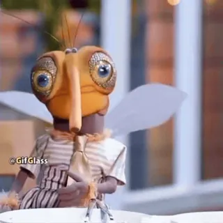 😐 e7f65197 @GifGlass komar, kukiełka, kreskówka, animacja whatsapp sticker