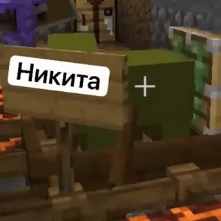 🤍 ee67ac88 Никита Minecraft, videogioco, nome, cartello whatsapp sticker