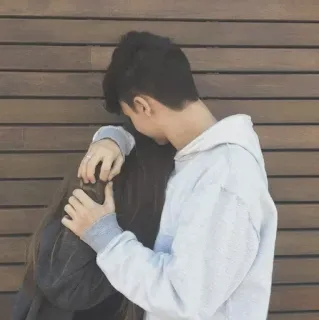 👿 37b98401 paar, umarmung, liebe, zuneigung, zusammen whatsapp sticker