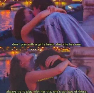 💕 633f45bb don't play with a girl's heart, she only has one.
always try to play with her tits, she's got two of those. Beziehung, Humor, Romantik, Liebe, Rat whatsapp sticker