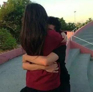 ♥ 78b659cb Umarmung, Zuneigung, Liebe, Paar, Romantik whatsapp sticker