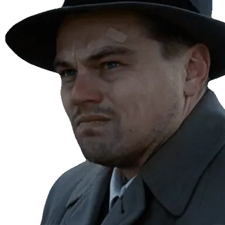 😒 005fc585 Mann, Hut, ernst, Leonardo DiCaprio, Schauspieler, Porträt telegram sticker