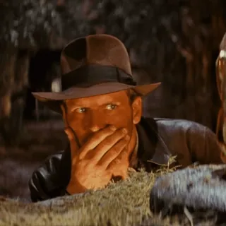 🤔 5b5fc1bc Indiana Jones Indiana Jones, Harrison Ford, Film, Abenteuer, überrascht, schockiert telegram sticker