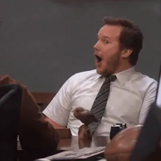 😳 95ecf417 Andy Dwyer Parks and Recreation reaktion, schockiert, überrascht, lustig, fernsehsendung, komödie, parks and rec telegram sticker