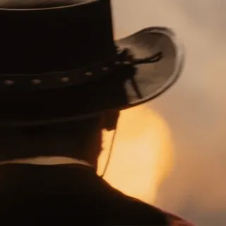 😎 a7a9694b Western, Cowboy, Hut, Sonnenuntergang, Silhouette, Porträt telegram sticker