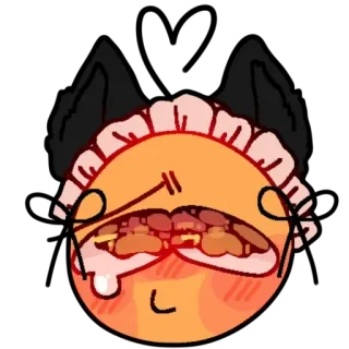 😿 0ca8b0b9 อิโมจิ, เมด, หูแมว, หน้าแดง, ตลก telegram sticker