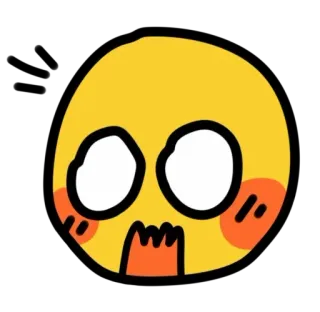 😦 8dc31473 อิโมจิ, ตกใจ, การ์ตูน, หน้าแดง telegram sticker