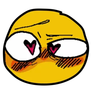 😍 aa19cf90 อีโมจิ, ความรัก, ตาเป็นรูปหัวใจ, สีเหลือง, การ์ตูน telegram sticker