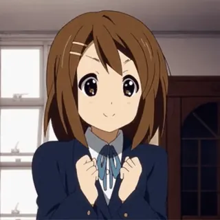 ☺ da79860c Yui Hirasawa K-On! Anime, Yui Hirasawa, K-On!, Lindo, Uniforme escolar telegram sticker