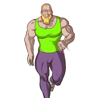 🏃‍♂️ ccbef1fd man, muscular, fitness, gym, cartoon, character, running telegram sticker
