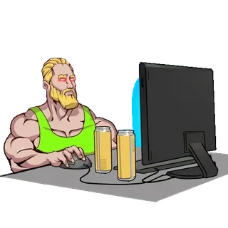 🤖 f8f16605 meme, Chad, gaming, computer, internet, buff, keyboard telegram sticker