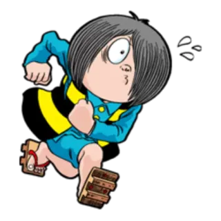 🏃‍♂ d329cd80 dessin animé, course, animation, drôle, personnage, japonais telegram sticker