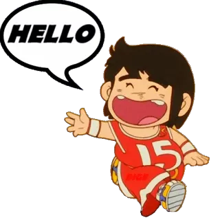 👋 20cbae4d HELLO kartun, halo, salam, anak laki-laki, anime telegram sticker