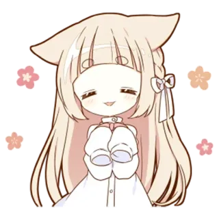 😄 575c13e5 Anime Mädchen, Chibi, Niedlich, Kawaii, Blumen, Cartoon, Manga telegram sticker