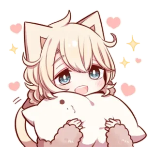 😯 772eed53 Anime, Kawaii, Katze, Süß, Chibi, Cartoon, Sticker telegram sticker