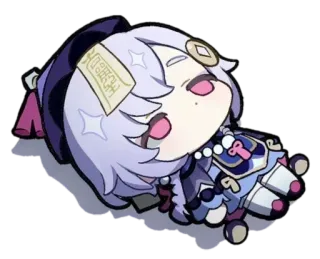 🌟 87b4516a Qiqi Genshin Impact Anime, Videospiel, Qiqi, Genshin Impact, süß, Zombie telegram sticker