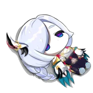 🌟 a5e4dd9b Shenhe Genshin Impact Anime, Spiel, Videospiel, Shenhe, Chibi, Genshin Impact telegram sticker