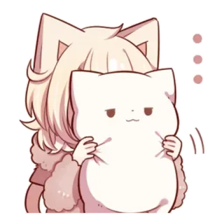 😳 e368b6f8 Anime Mädchen, Katze, Süß, Kawaii, Haustier, Cartoon telegram sticker