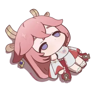 🌟 ec86898c Yae Miko Genshin Impact Anime, Genshin Impact, Yae Miko, Chibi, Sticker, Süß telegram sticker