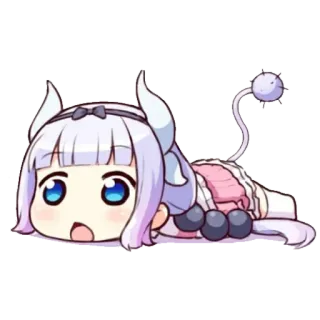 👐 f363913d Kanna Kamui Miss Kobayashi's Dragon Maid Anime, Drache, Chibi, Süß, Kanna, Kamui telegram sticker