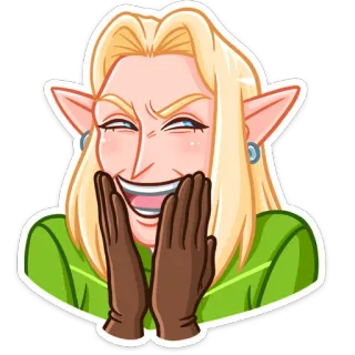 😅 28a5d51c эльф, персонаж, мультфильм, цифровое искусство, фанарт telegram sticker