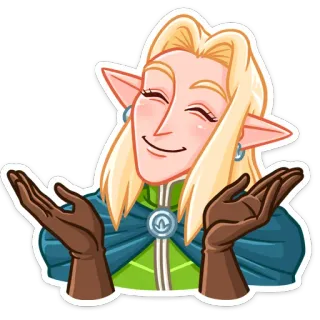 🤷‍♂ 75ad5a7b эльф, фэнтези, пожимает плечами, персонаж, искусство, мультфильм telegram sticker