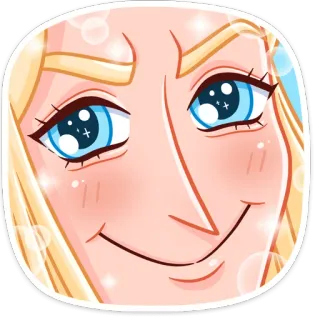 🙂 f3981067 Аниме, Мультфильм, Лицо, Светлые волосы, Ухмылка, Блёстки telegram sticker